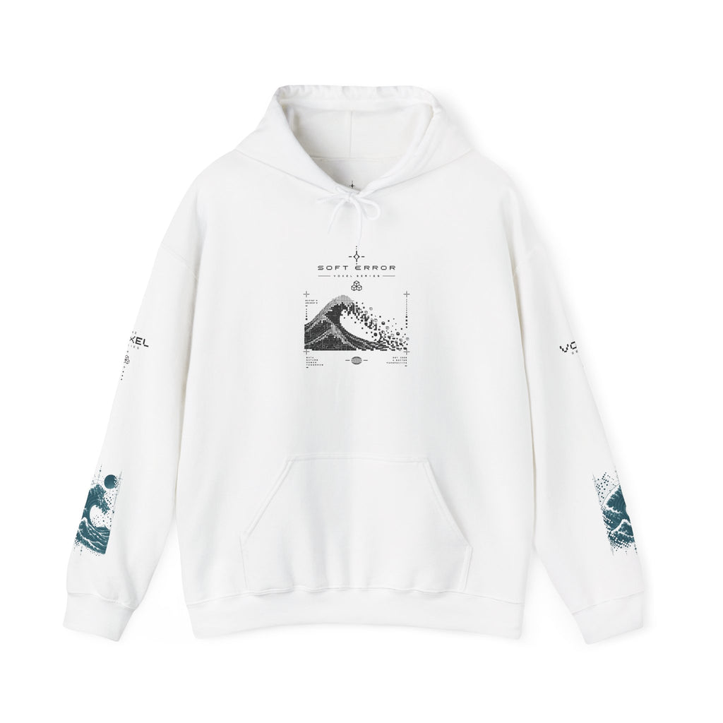 Pixel Eclipse Wave Graphic Hoodie | Soft Error Voxel Series