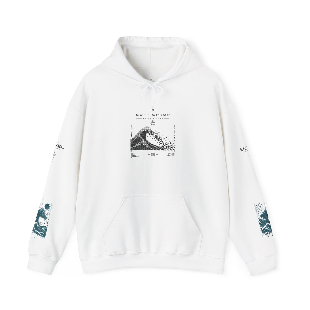 Pixel Eclipse Wave Graphic Hoodie | Soft Error Voxel Series