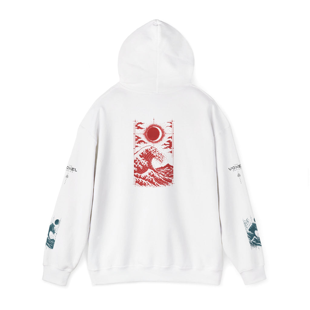 Pixel Eclipse Wave Graphic Hoodie | Soft Error Voxel Series
