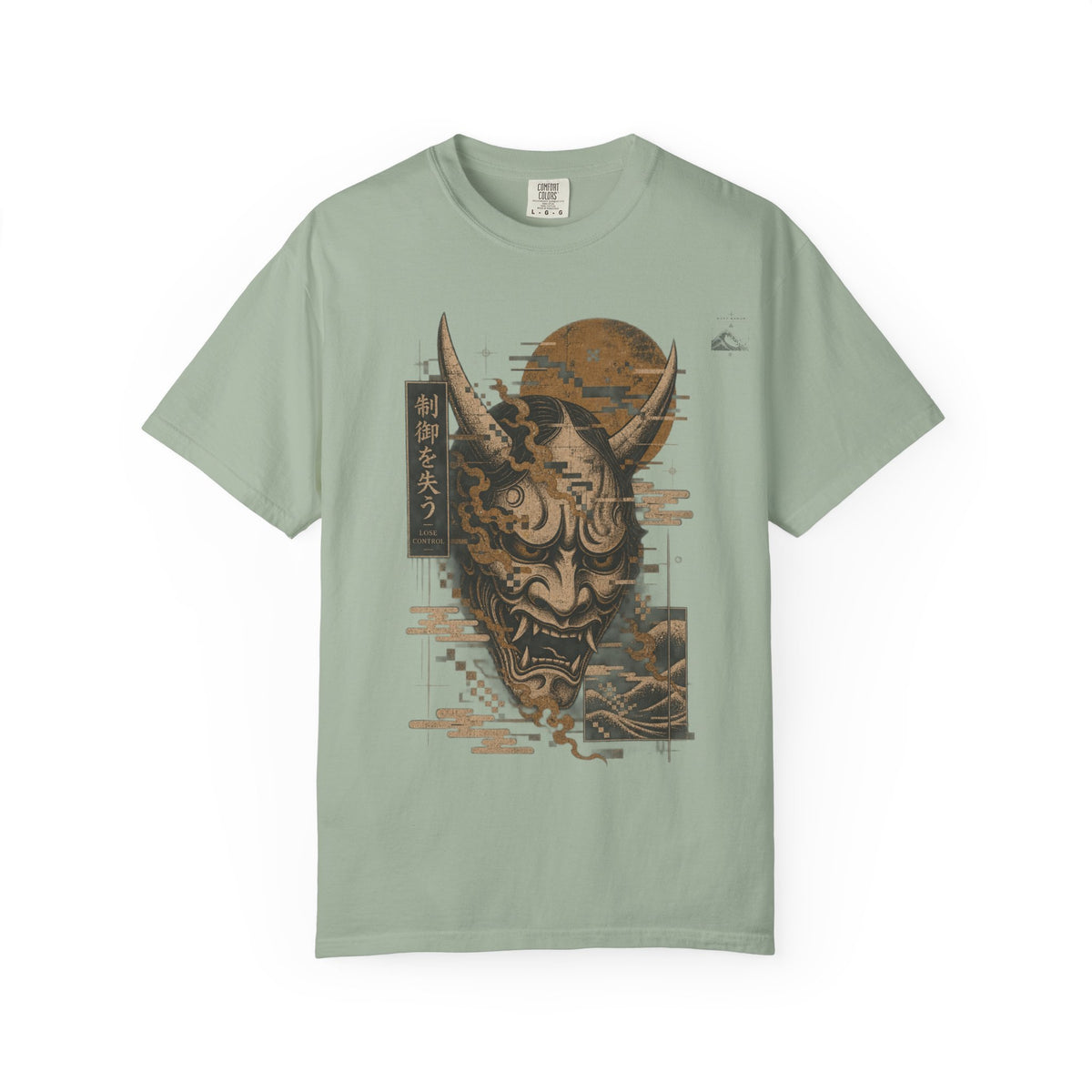Golden Oni Glitch T-Shirt | Soft Error Voxel Series