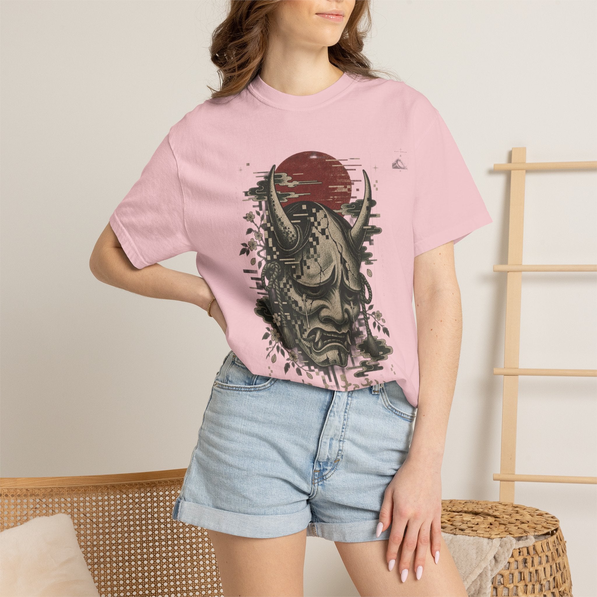 Sad Oni Mask T-Shirt | Soft Error Voxel Series
