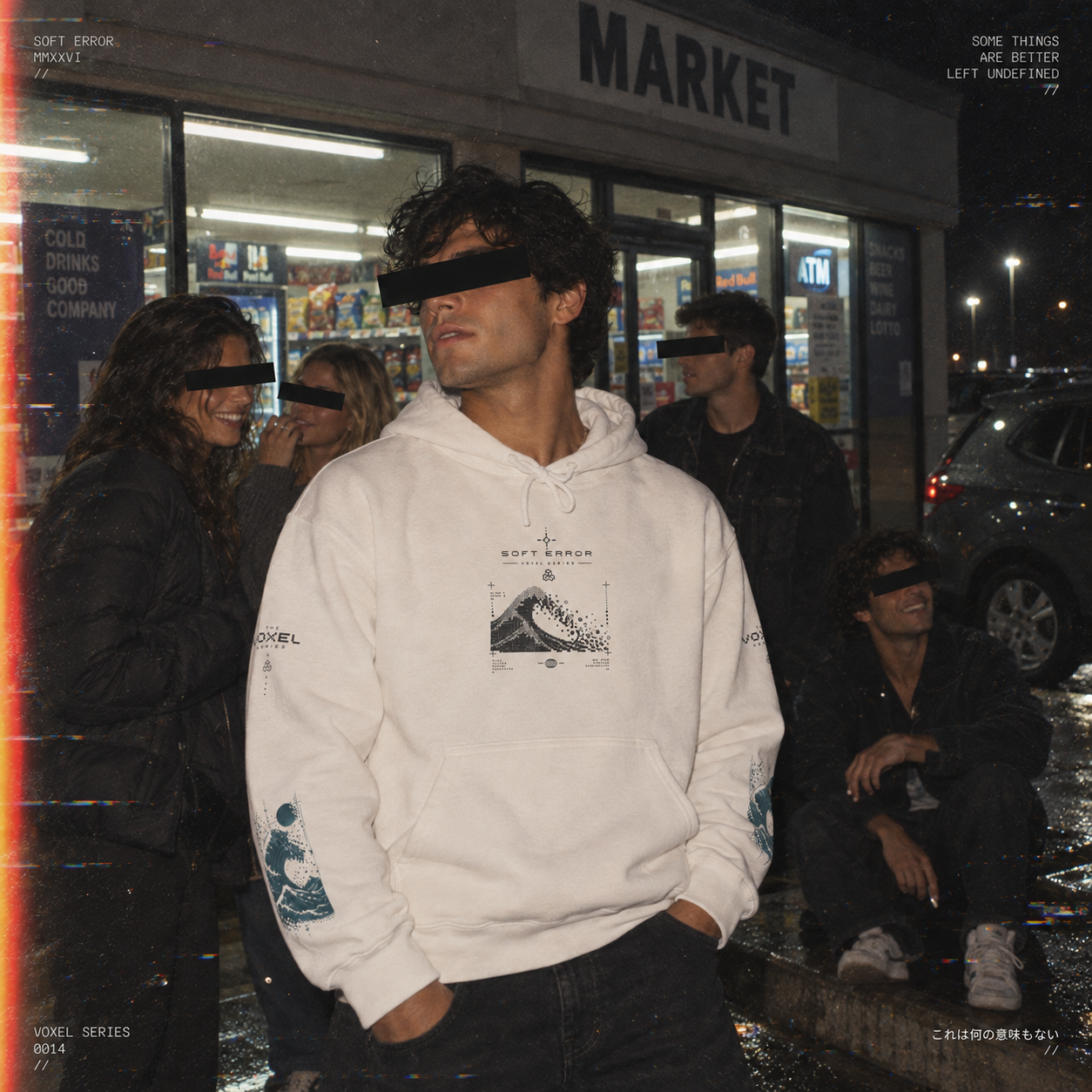 Pixel Eclipse Wave Graphic Hoodie | Soft Error Voxel Series