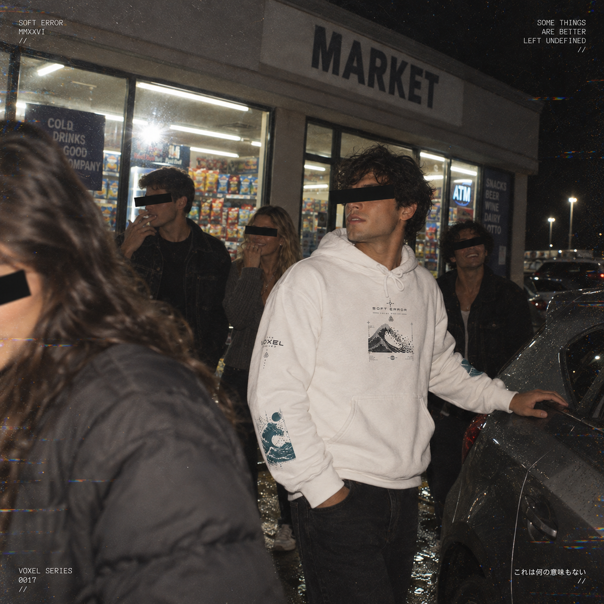 Pixel Eclipse Wave Graphic Hoodie | Soft Error Voxel Series