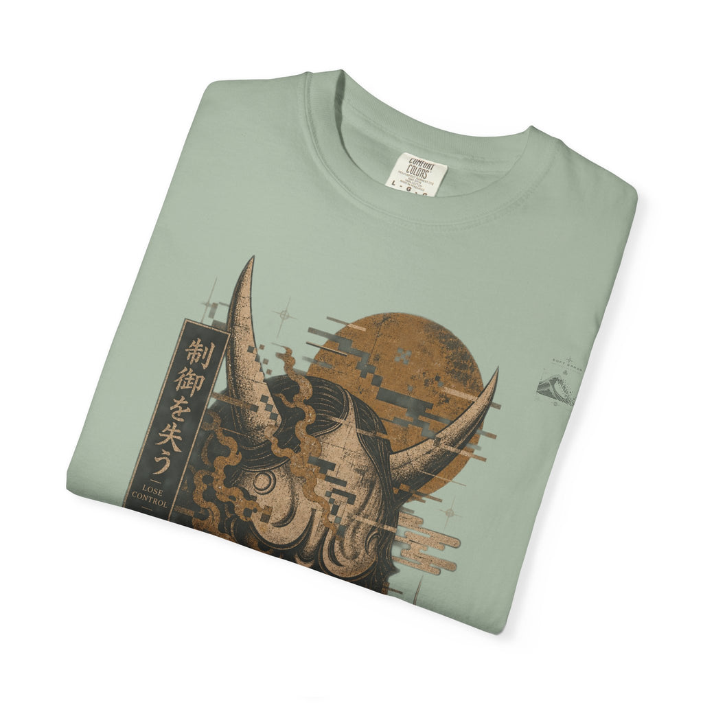 Golden Oni Glitch T-Shirt | Soft Error Voxel Series