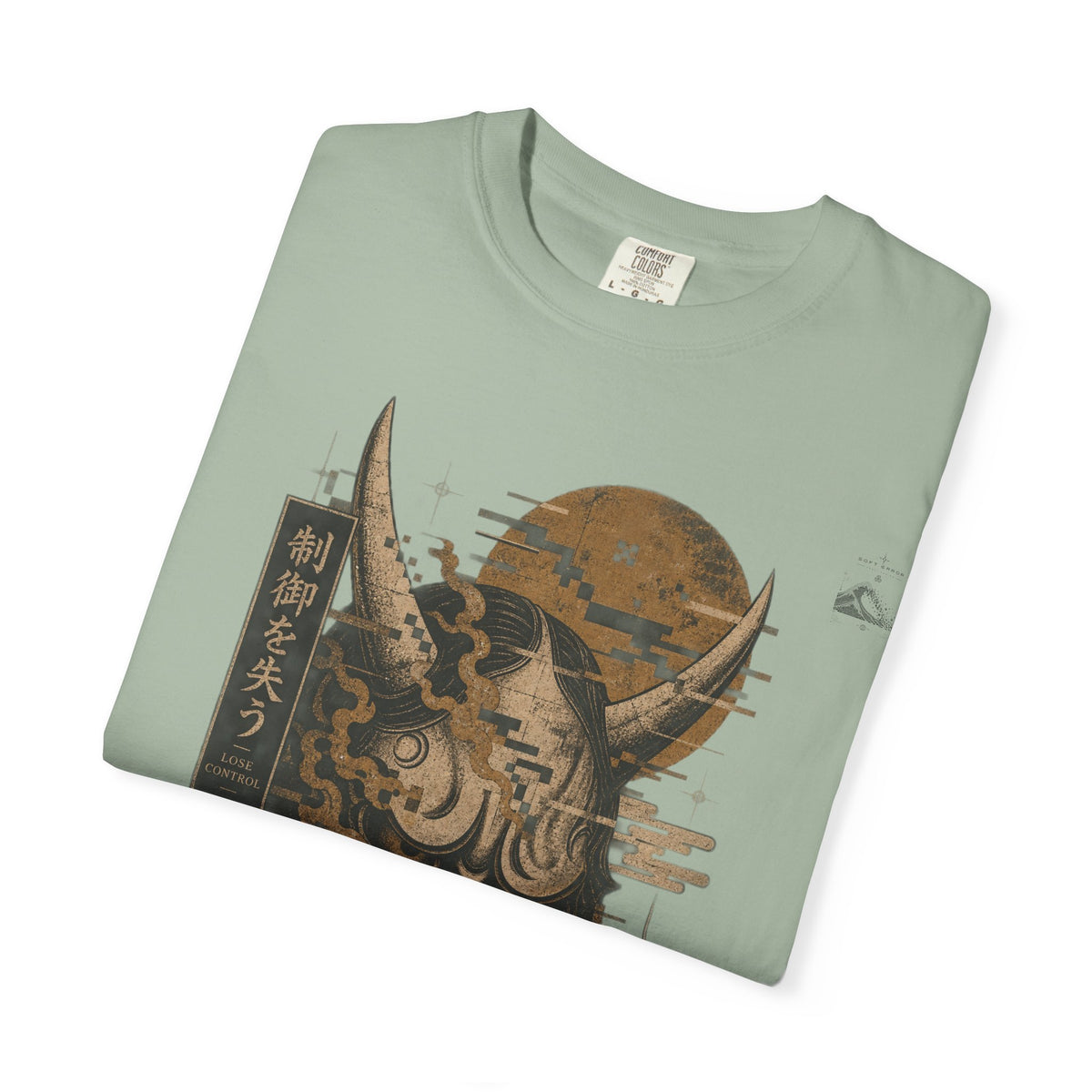 Golden Oni Glitch T-Shirt | Soft Error Voxel Series