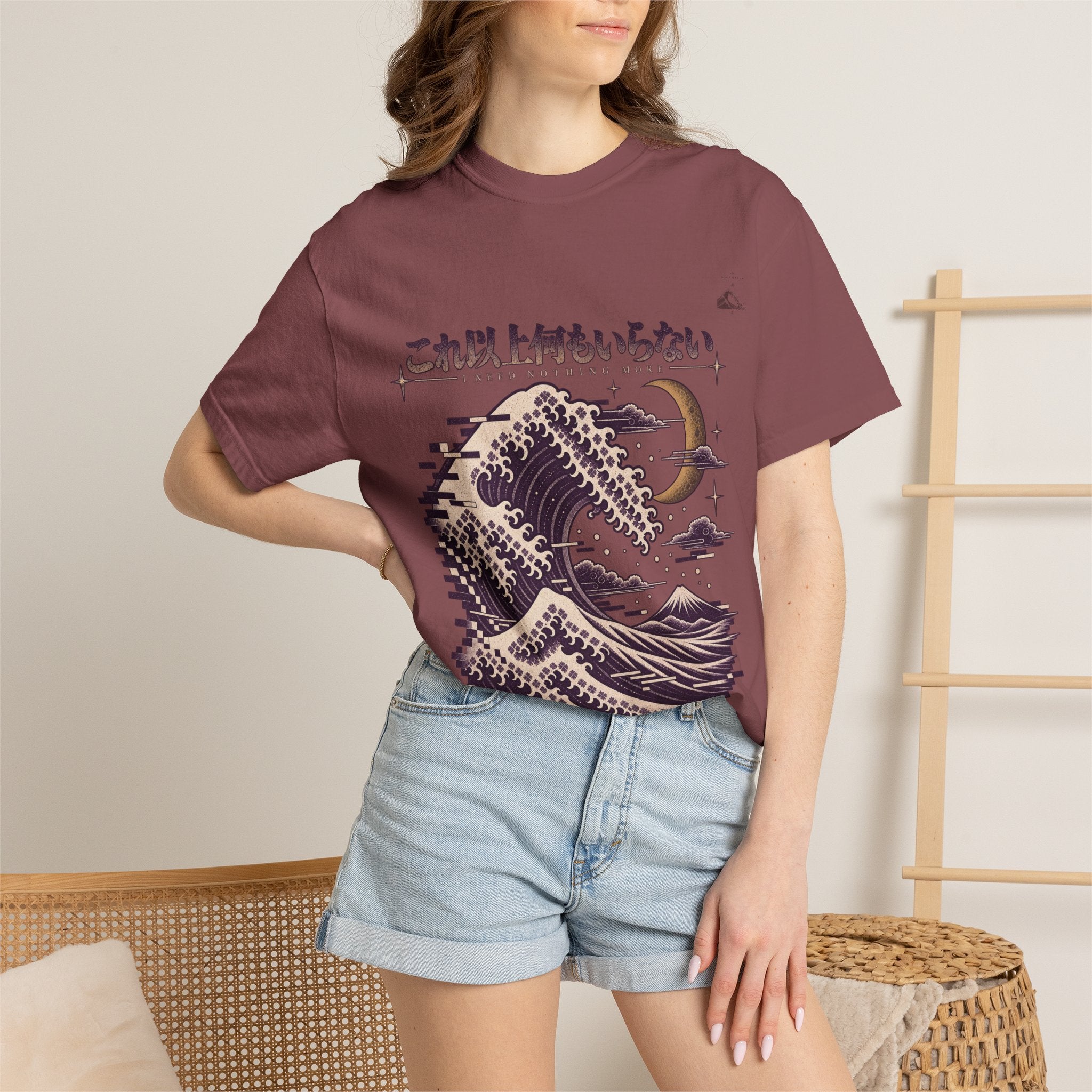 Violet Moon Pixel Tide T-Shirt | Soft Error Voxel Series
