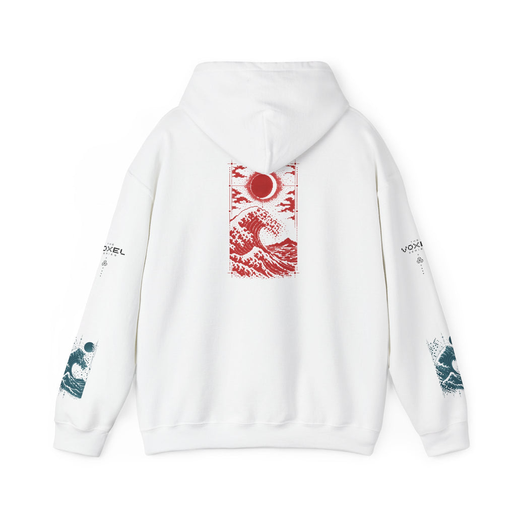 Pixel Eclipse Wave Graphic Hoodie | Soft Error Voxel Series
