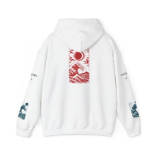 Pixel Eclipse Wave Graphic Hoodie | Soft Error Voxel Series