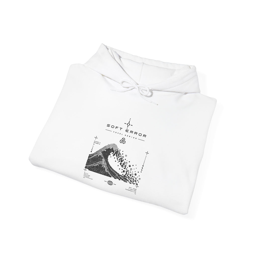 Pixel Eclipse Wave Graphic Hoodie | Soft Error Voxel Series