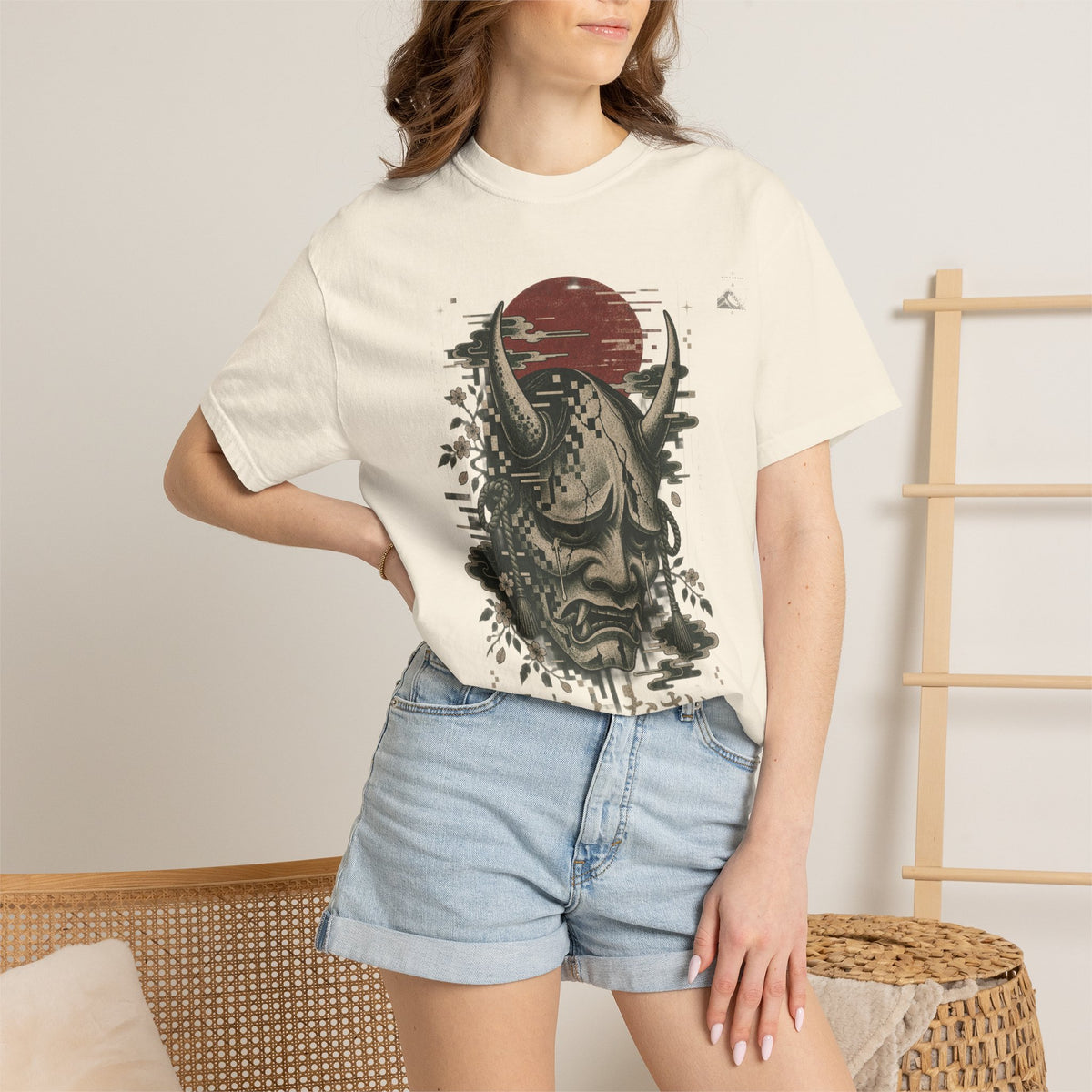 Sad Oni Mask T-Shirt | Soft Error Voxel Series