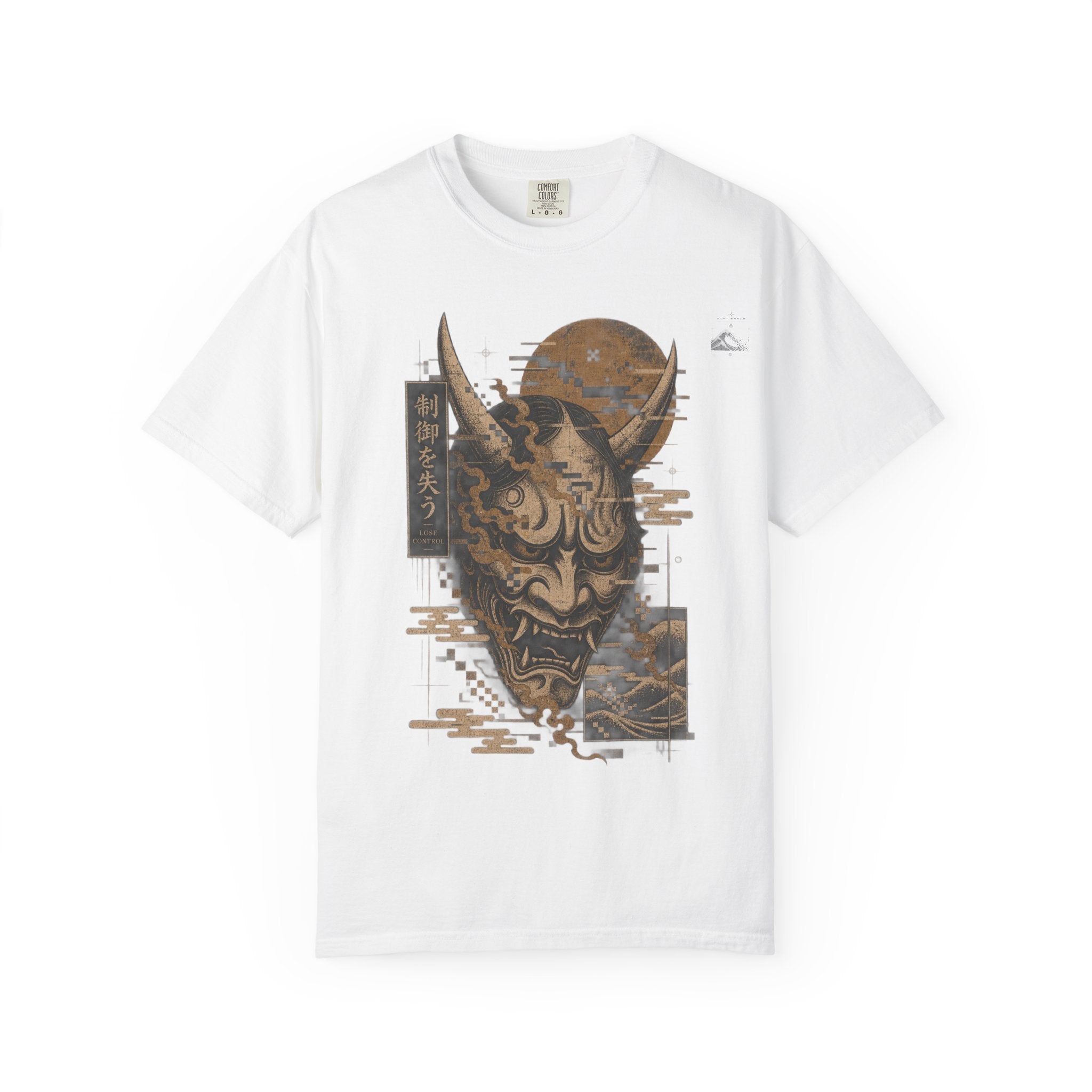 Golden Oni Glitch T-Shirt | Soft Error Voxel Series