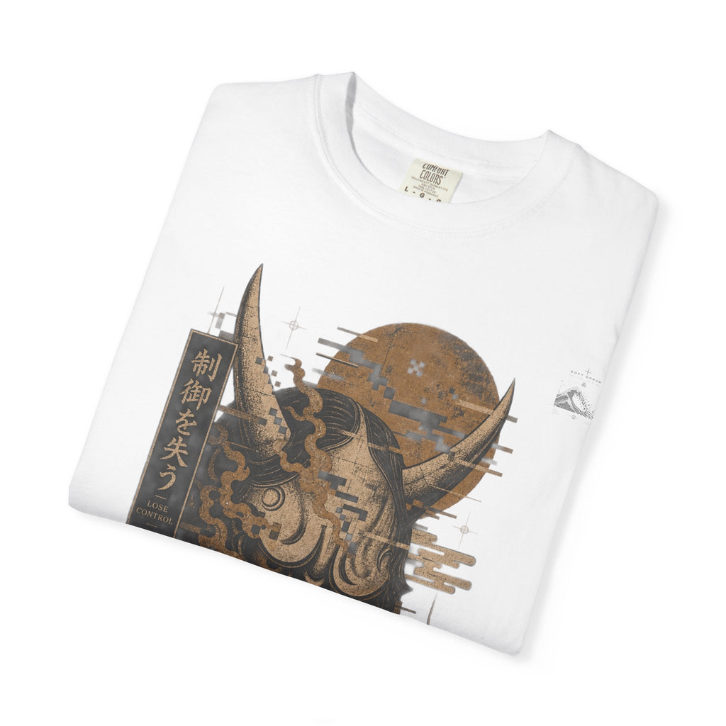 Golden Oni Glitch T-Shirt | Soft Error Voxel Series