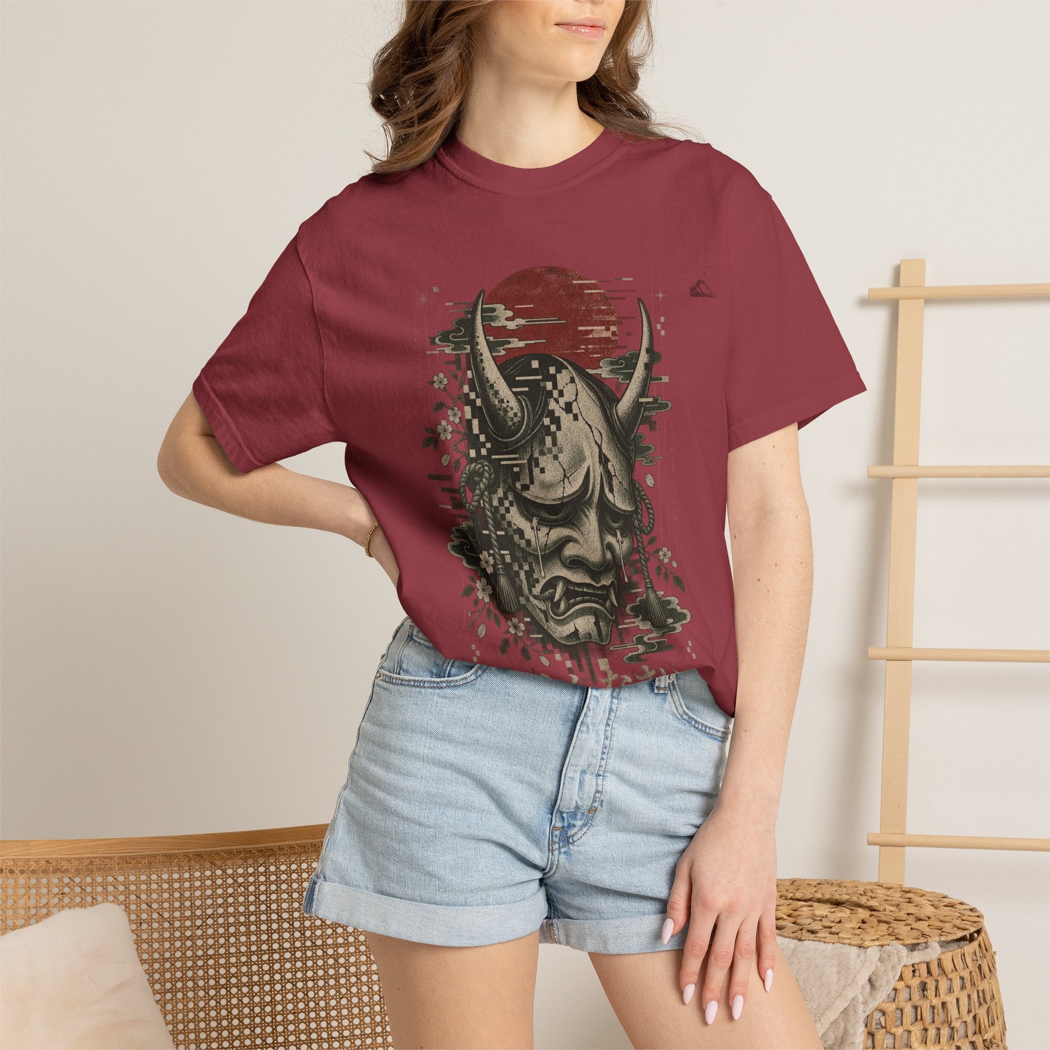 Sad Oni Mask T-Shirt | Soft Error Voxel Series