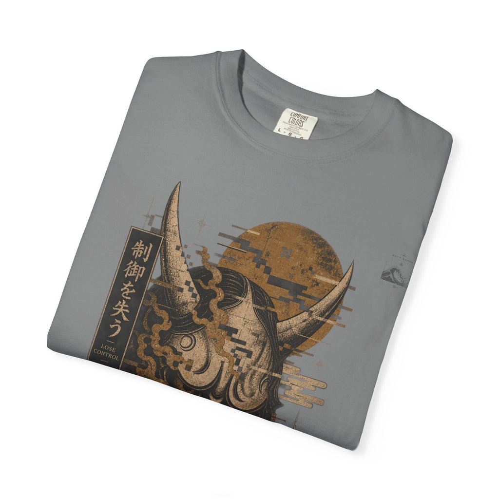 Golden Oni Glitch T-Shirt | Soft Error Voxel Series