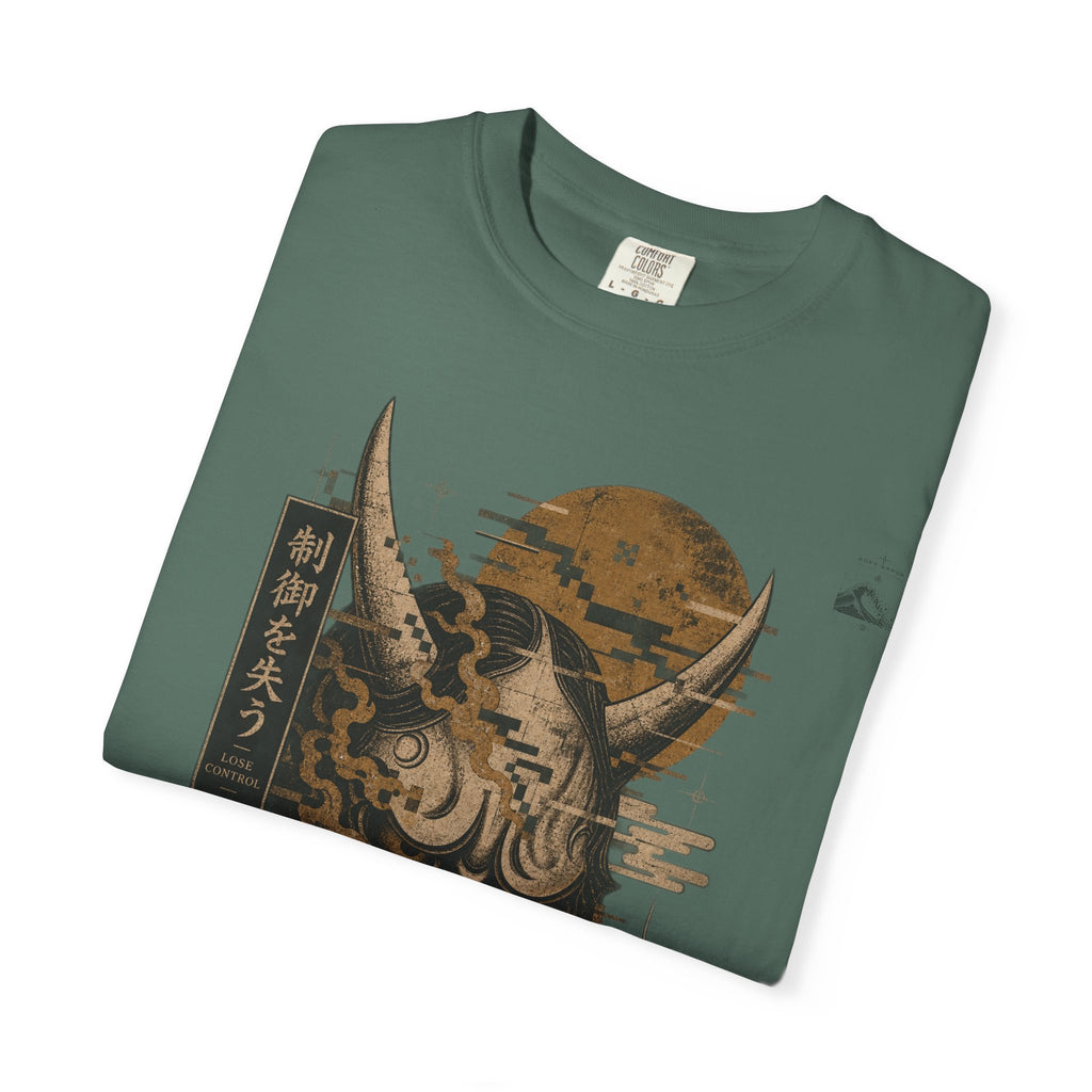 Golden Oni Glitch T-Shirt | Soft Error Voxel Series