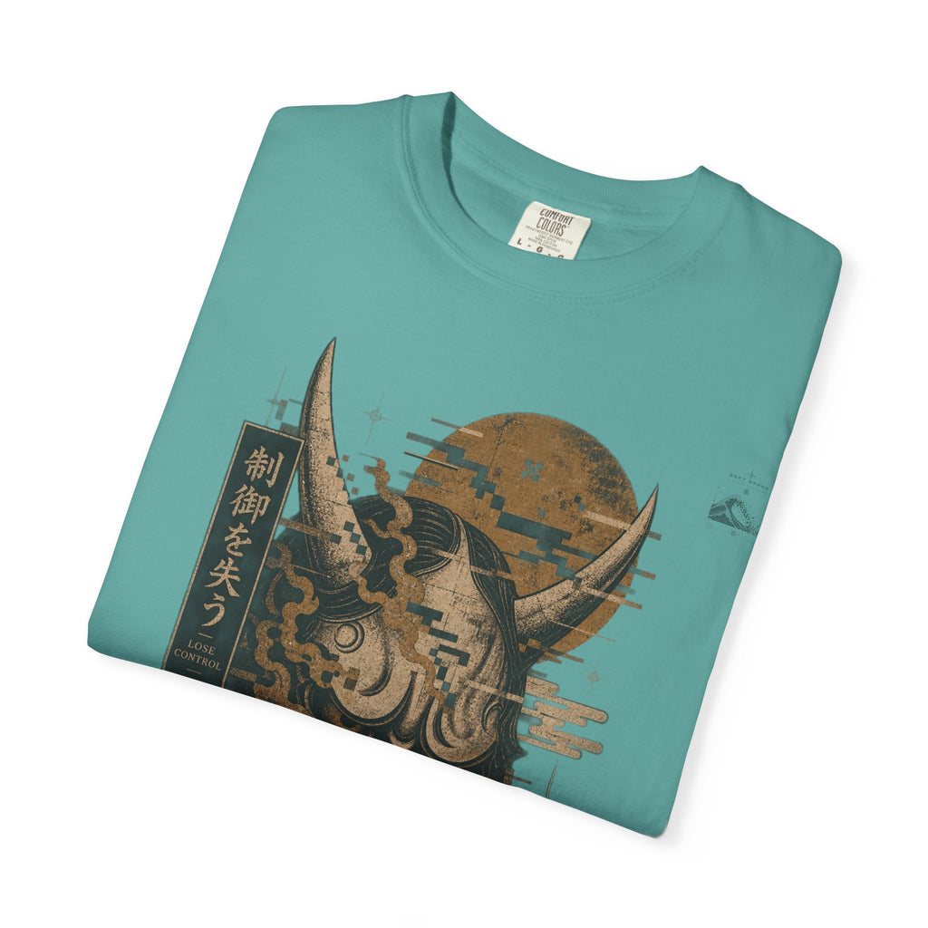 Golden Oni Glitch T-Shirt | Soft Error Voxel Series