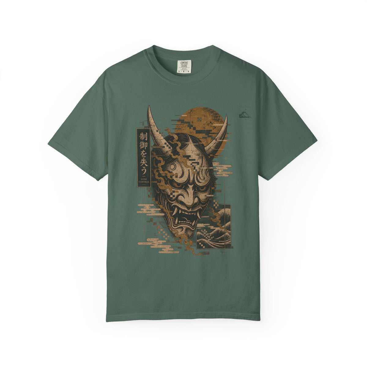 Golden Oni Glitch T-Shirt | Soft Error Voxel Series