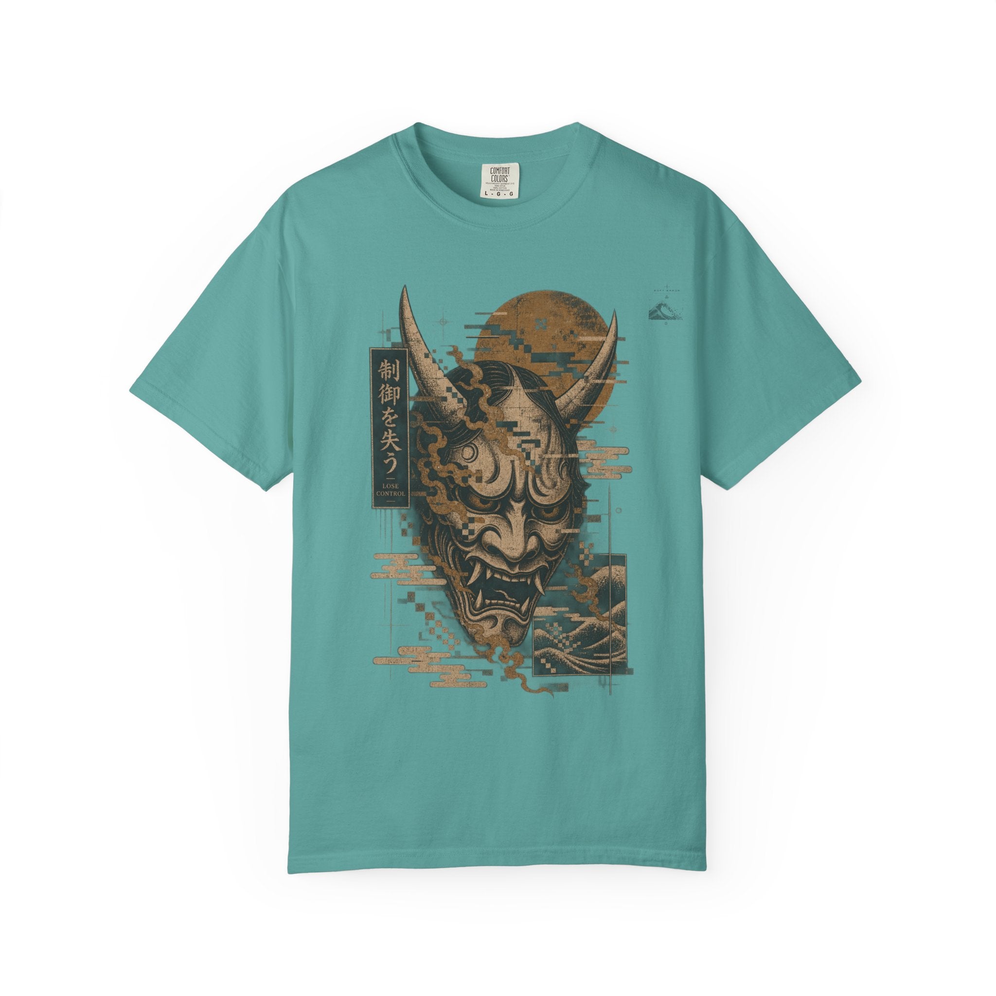 Golden Oni Glitch T-Shirt | Soft Error Voxel Series